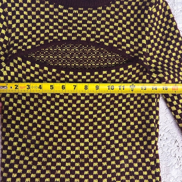 Zara Brown and Yellow Checkered Sweater - Picture 3 of 6